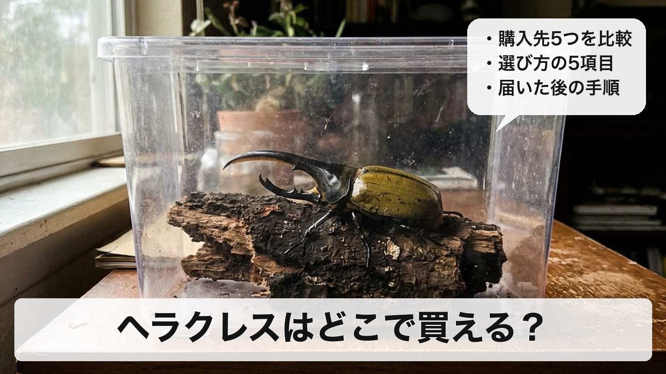 ヘラクレスオオカブトはどこで買える?購入先5つの比較と初心者の選び方・届いた後の管理