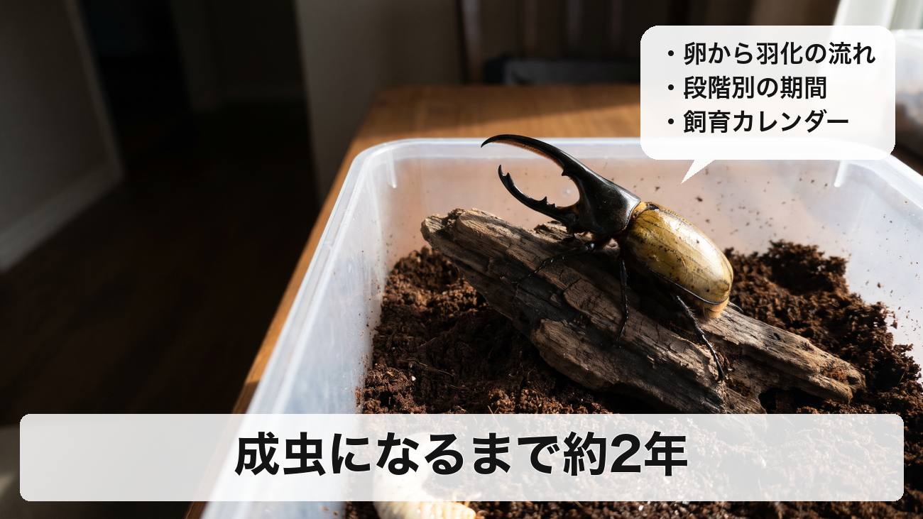 ヘラクレスオオカブトが成虫になるまで何年?卵から羽化までの育ち方と期間・飼育カレンダー